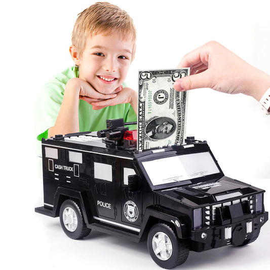 Armored Car Money Piggy Bank with Light for Kids - USB Rechargeable LEGITASY
