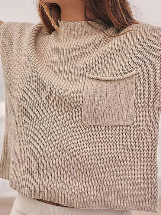 Fashion Women's Knitted Vest Sleeveless Pocket Casual Pullover Vest LEGITASY