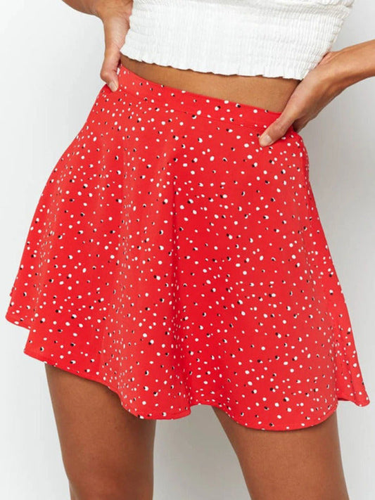 Floral skirt high waist umbrella skirt invisible zipper chiffon printed skirt for women LEGITASY