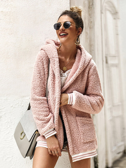 New women's autumn and winter casual hooded fur coat LEGITASY
