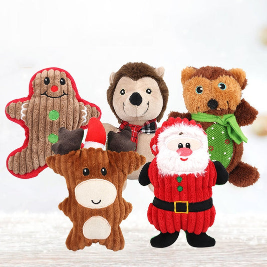 Pet Supplies Christmas Series Molar Bite-resistant Cute Cartoon Dog Plush Sounding Toy LEGITASY