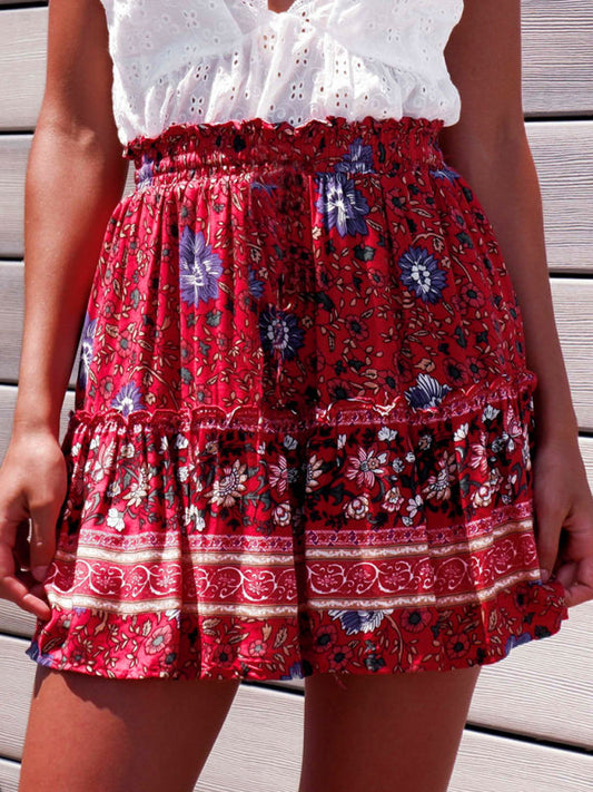 Printed Skirt Bohemian Ethnic Ruffle Skirt LEGITASY