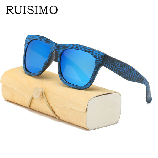 Square Bamboo  Retro Sunglasses LEGITASY