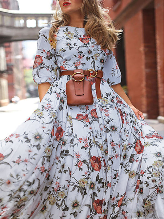 Women's Floral Print Maxi Dress LEGITASY