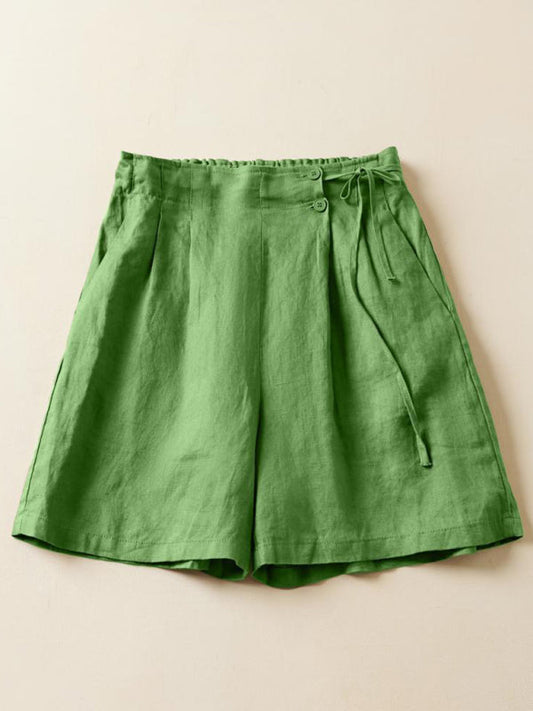 Women's Woven Cotton Linen Baggy Shorts LEGITASY