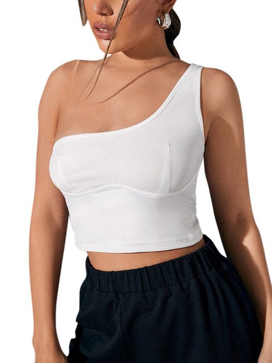 Women's shoulder strap navel sexy backless vest LEGITASY