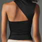 New Y2K irregular neckline top sexy backless slim vest